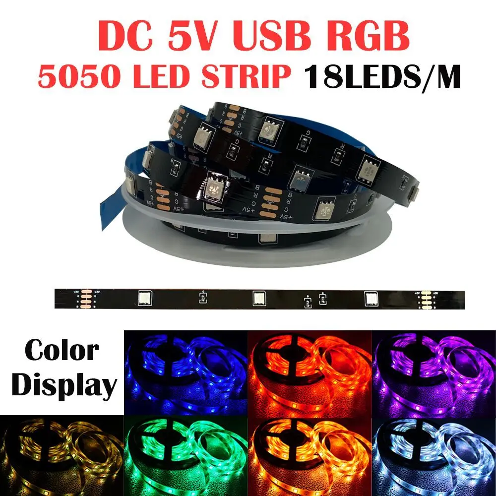 RGB LED Lights Strip 5050 Bluetooth Control USB 5V White Flexible Lamp Tape Diode Festival Fita Bedroom Tira Luces TV Desk Luz
