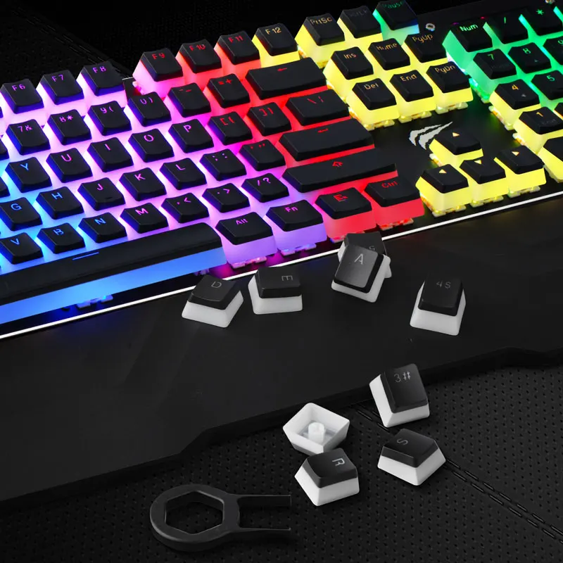 Havit Keycaps двойной выстрел с подсветкой PBT Pudding Keycap набор съемником совместим Cherry MX