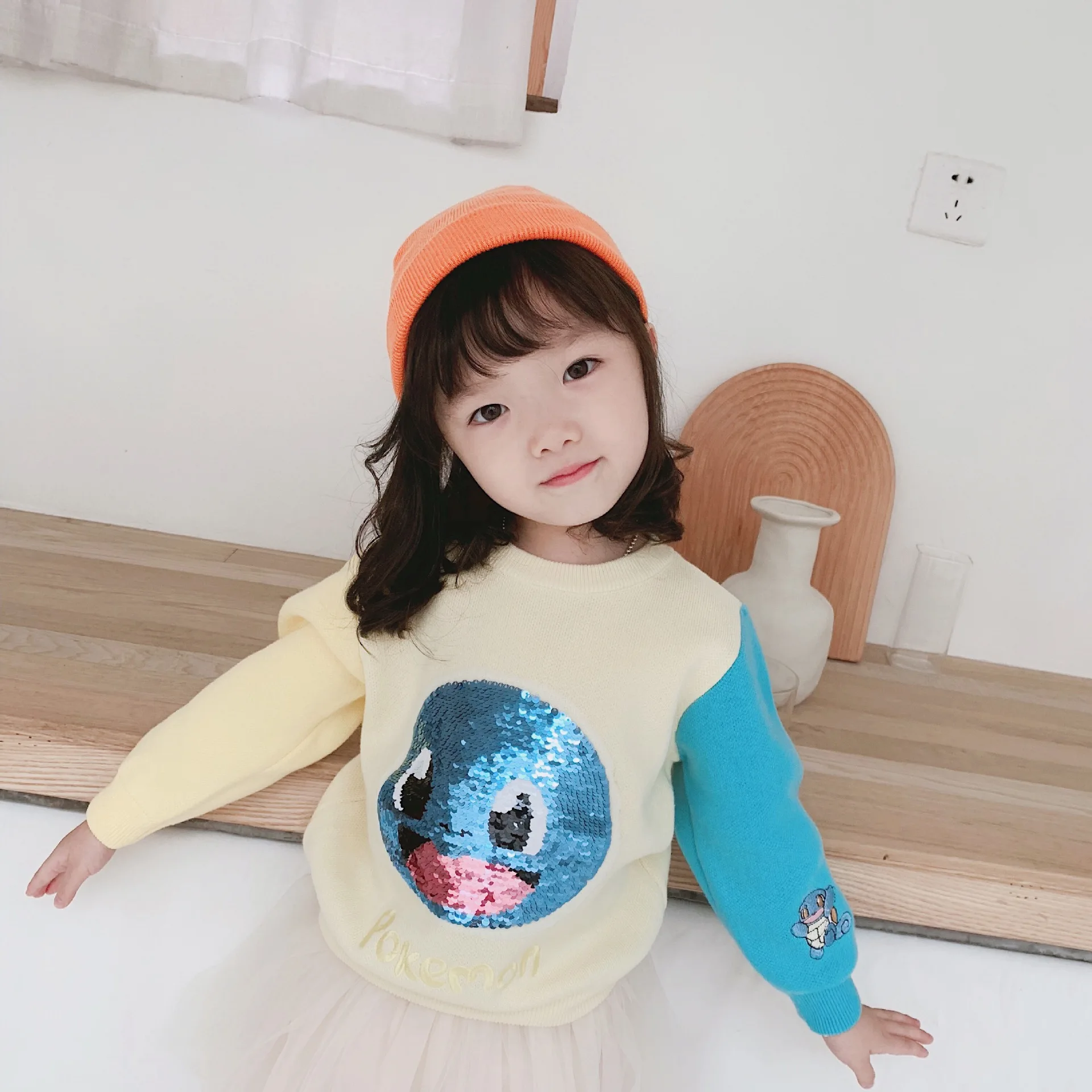Tonytaobaby/новая осенне-зимняя одежда для мальчиков и девочек, детская одежда свитера с рисунком лица свитера для девочек