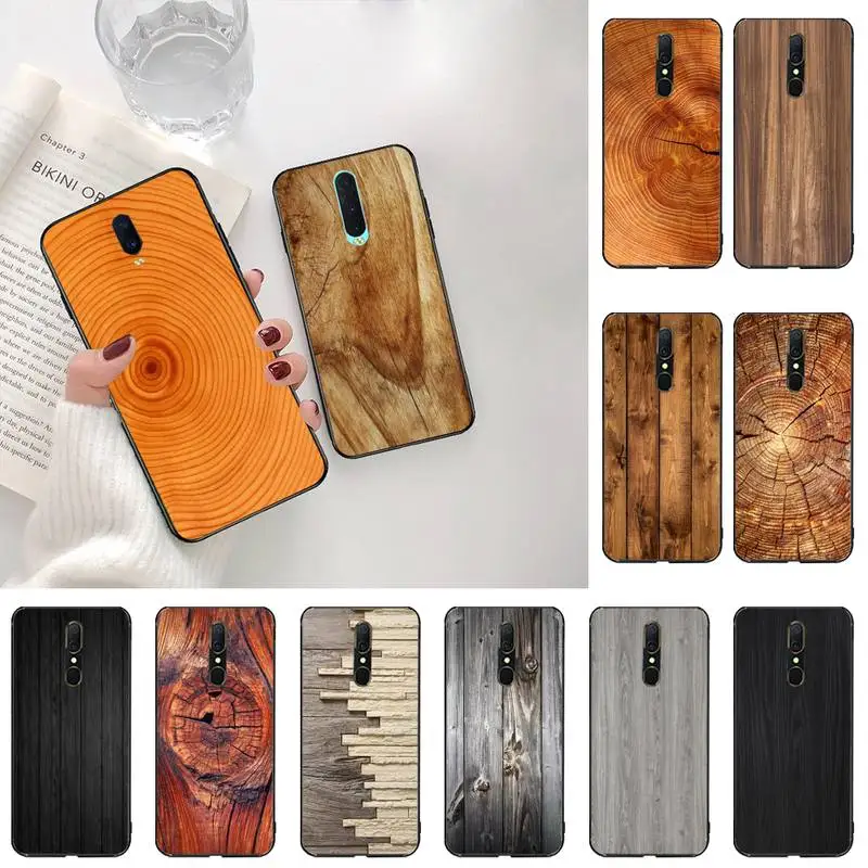 Роскошный чехол из мягкого силикона и ТПУ с деревянной текстурой для телефона Oppo