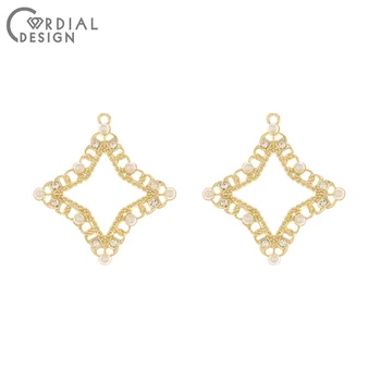 

Cordial Design 50Pcs 31*34MM Jewelry Accessories/DIY Charms/Rhombus Shapes/Rhinestone Pendant/Earrings Findings & Components