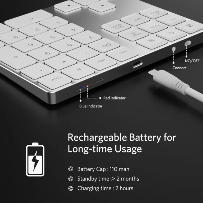 Bluetooth Номер Pad клавиатура цифровая мини 34 клавиши алюминиевый сплав для iOS Android GV99