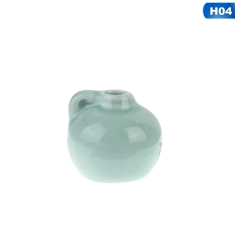 1Pcs Mini Ceramics Vase Fridge Magnet DIY Porcelain Vase Refrigerator Magnet Message Sticker Green Plant on Kitchen Gift - Цвет: H04