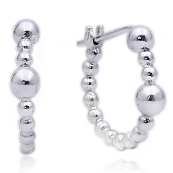 

New 925 Sterling Silver Earring Women String Of Silver Beads Stud Earrings For Women Wedding Gift Jewelry