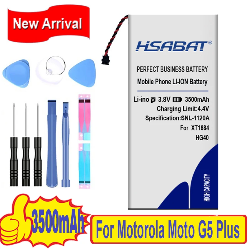 HSABAT 3500 мА/ч, HG40 Батарея для Motorola Moto G5 плюс XT1681 XT1684 XT1685 XT1687