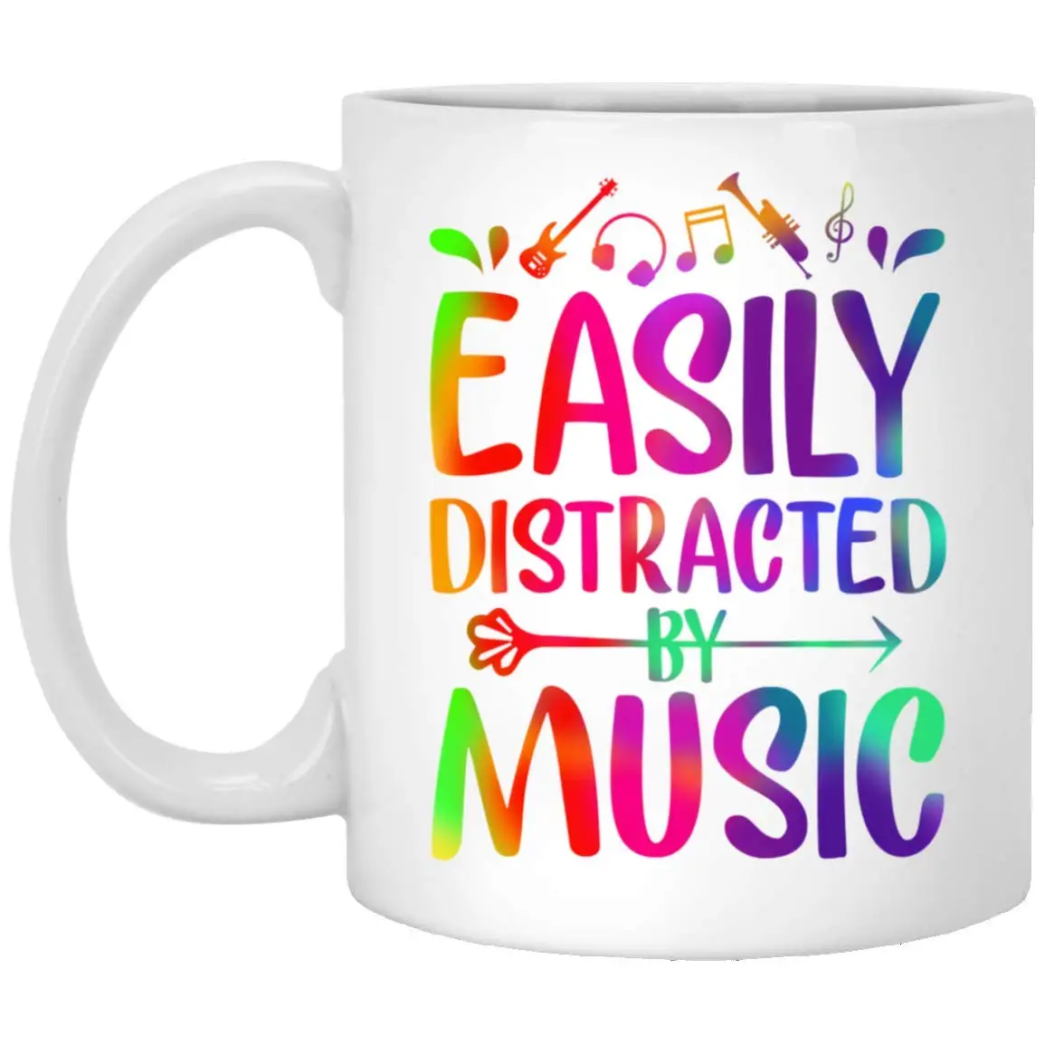 Easily Distracted By Guitars 11 Oz Funny Coffee Mug 320ml Ceramic Milk Tea Cup Mugs | Дом и сад