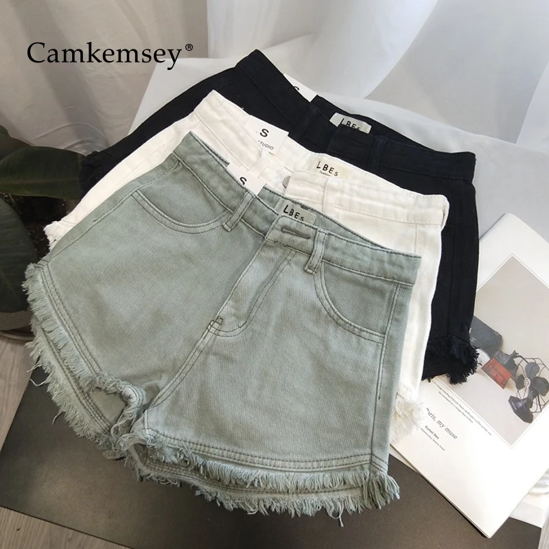 mid waist denim shorts