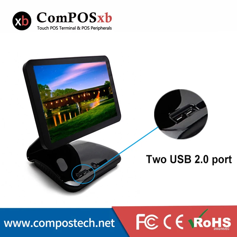 High quality POS system15.6 inch capacitive touch screen 4G RAM 64G hard disk POS terminal with VFD customer display