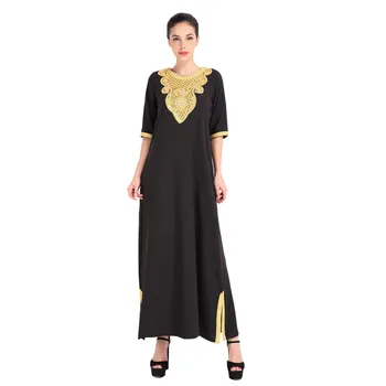 

Applique Muslim Dress Women Dubai Abaya Black Robe Long Sleeve Cardigan Kaftan Elegant design Maxi Dresses Clothes 11.4