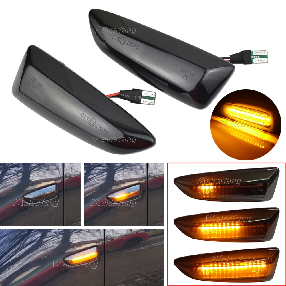 2X LED Flowing Turn Signal Dynamic Side Marker Lights For Opel For