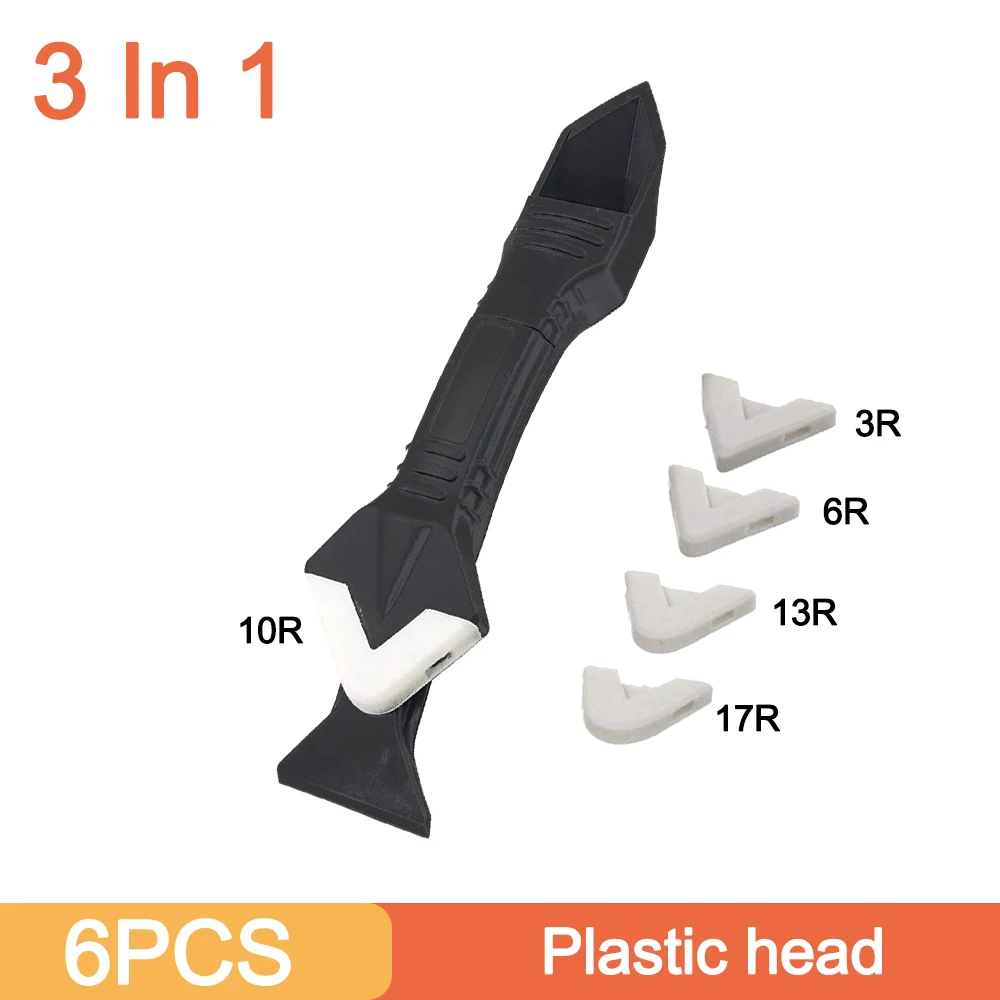 3/5 In 1 Silicone Sealant Remover Tool Set Caulking Finisher Sealant Smooth Scraper Removal Stainless Steel/Plastic Hand Tool