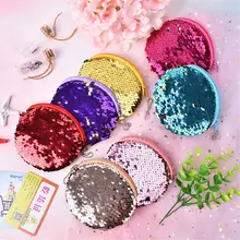 1 шт. Модный милый чехол для девочек, переносная сумка для монет, кошелек для детей, случайный выбор цветов, блестящий держатель с блестками, кошелек-органайзер на молнии