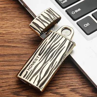 Style 1 Встряхните к зажиганию электронная USB Зажигалка Беспламенное ветрозащитное Зажигалка для сигарет металлическая плазменная дуга Зажигалка для курения гаджеты для мужчин - Цвет: Style 1