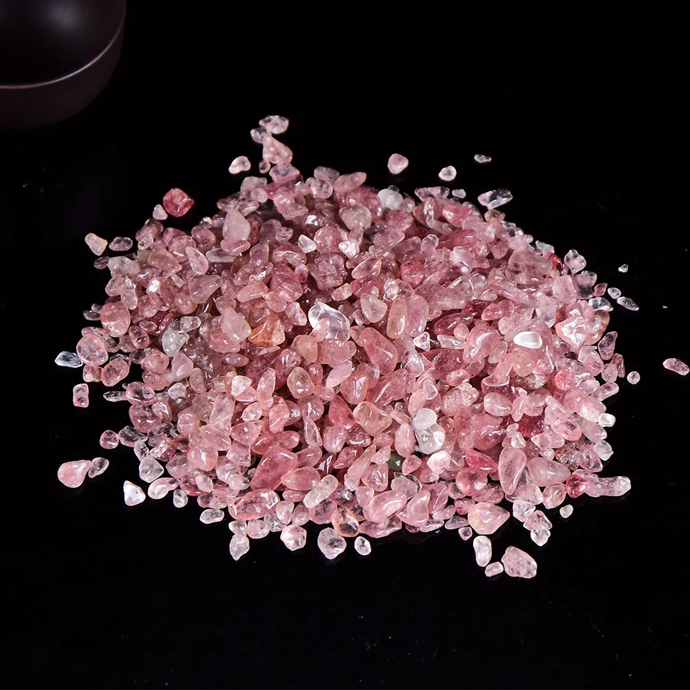 Strawberry crystal 50 г/100 г с натуральными кристаллами гравия образец розовый кварц аметист домашний декор Красочные для аквариума Исцеление энергетический камень минеральный камень - Цвет: Strawberry crystal