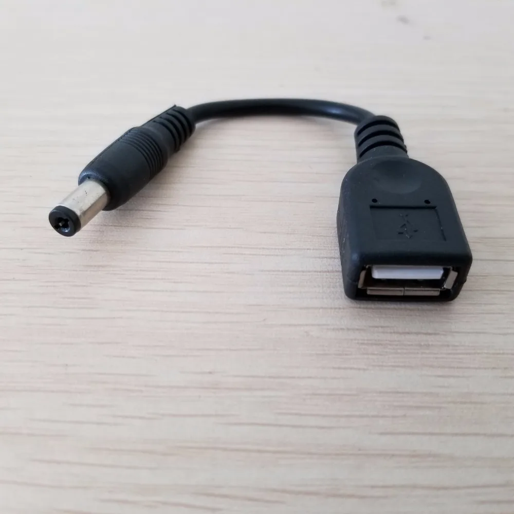 DC 5,5mm x 2,1mm adaptador macho mm A USB tipo A hembra Cable de alimentación de extensión 12cm