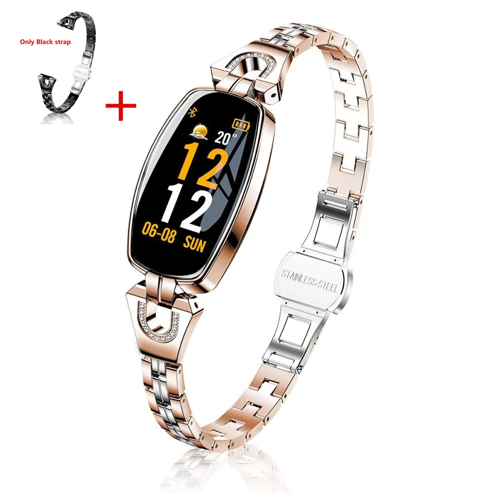 G add Black strap H8 смарт-браслет для женщин, смарт-браслеты для измерения артериального давления, фитнес-браслет, электронный браслет для здоровья - Цвет: G add Black strap