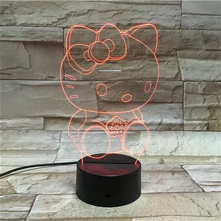 

Cute Hello Kitty 3D Visual Lamp Colorful LED Night Light Gift Lamp