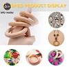 Let‘s Make 10pcs Maple Wood Ring 70/55/50/40mm Smooth Surface Natural Wooden Rodent Baby Teething Rings DIY Making Baby Bracelet 5