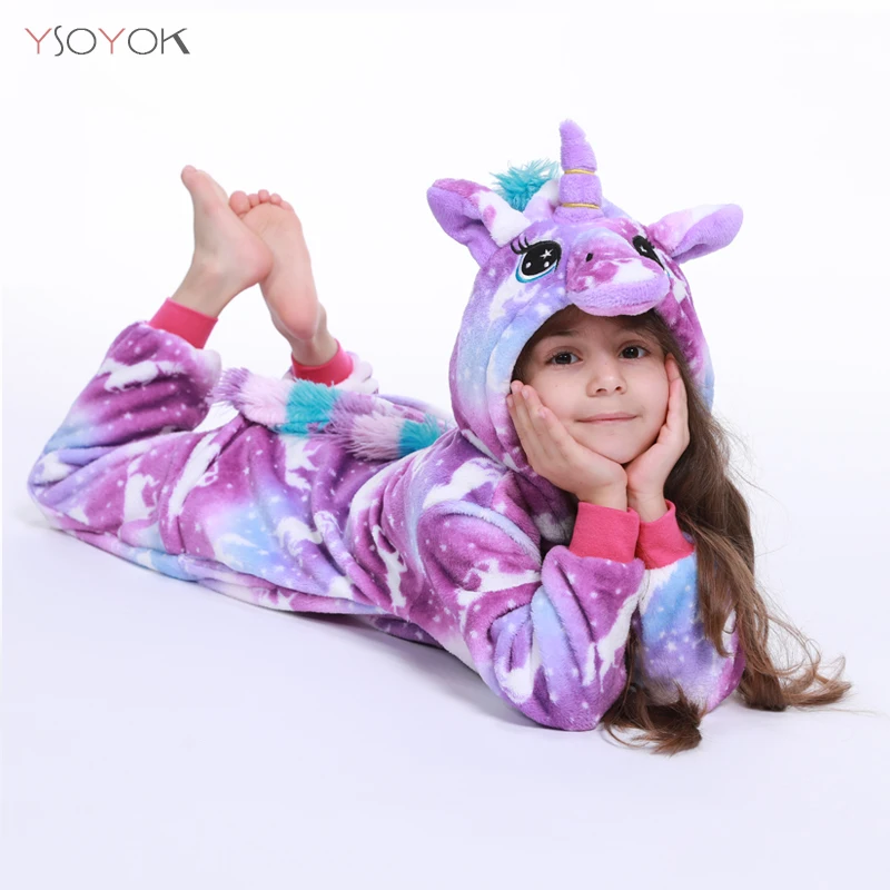 Kigurumi Kids Unicorn Pajamas For Children Animal Cartoon Blanket Sleepers Baby Costume Winter new Boy Girl Licorne Onesie