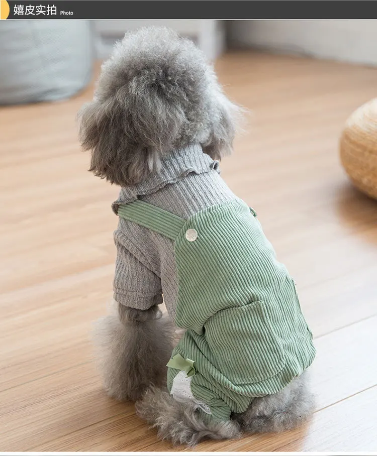 Осенняя одежда, кружевные подтяжки с хлопковой подкладкой, одежда из матовой ткани и толстой ткани, одежда для любимца Мишка, одежда для собак на осень и зиму