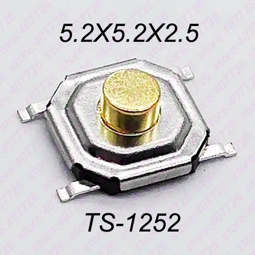 H 2.5mm bag packing 1000 шт. металлический такт переключатель 5,2x5,2 мм H = 1,5/1,6/1,7/1,8/2,0/2,3/2,5/3,0/3,2/3,5/3,8/4,0/4,3/5/6 /7/8/9 мм 4Pin SMD для монтажа на печатной плате - Цвет: H 2.5mm bag packing