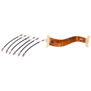 

New Hot 6Pcs 4/4 Violin End Rope Tail Violin Part & 1 Pcs Maple Wood Violin Shoulder Rest Adjustable 3/4 4/4 Size