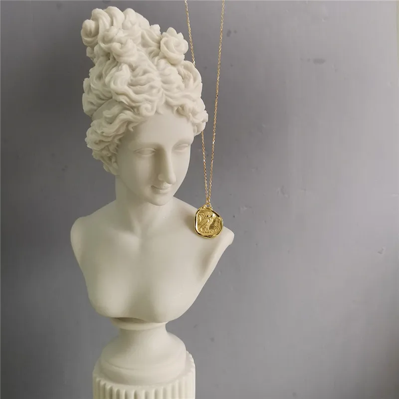 POFUNUO, корейский стиль, 925 пробы, серебряное, женское, золотое ожерелье, геометрическое, неправильное, Сова, подвеска, ожерелье, минимализм, роскошные чокеры