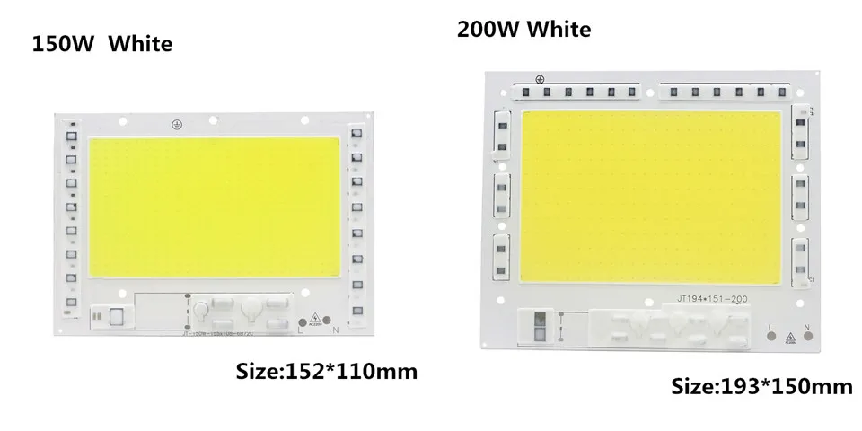 COB Чип светодиодного освещения 220 В 20 Вт 30 Вт 50 Вт 100 Вт 150 Вт 200 Вт квадратный чип лампы для прожектора не нужен драйвер DIY Светодиодная лампа прожектора белый/теплый белый светодиодный бисер
