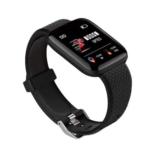 Черный 116 плюс Bluetooth Смарт-часы 1,3 дюймов TFT цветной экран спортивные фитнес-часы Водонепроницаемые Шагомер Смарт-часы - Цвет: Черный