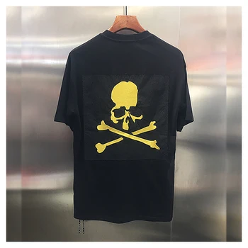 

Summer new MMJ o-neck T-shirt mastermind Japan embroidery skull street punk T-shirt 1:1 good quality loose cotton T-shirt