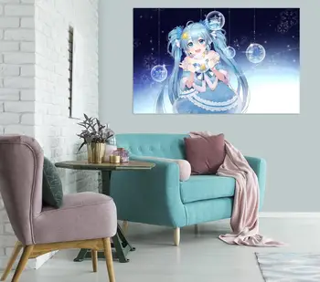 

[Self-Adhesive] 3D Hatsune Miku 195 Japan Anime Wall Stickers Mural Decal Wall Murals AJ WALLPAPER Belly