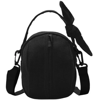 

Ins Canvas Small Bag Female New Mobile Phone Bag Tied Female Korean Version Of the Wild Student Shoulder Bag Black