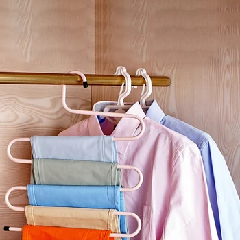 

5 Layers MultiFunctional Clothes Hangers Pant Storage Cloth Rack Trousers Hanging Shelf Non-slip Clothing Organizer Storage Rack