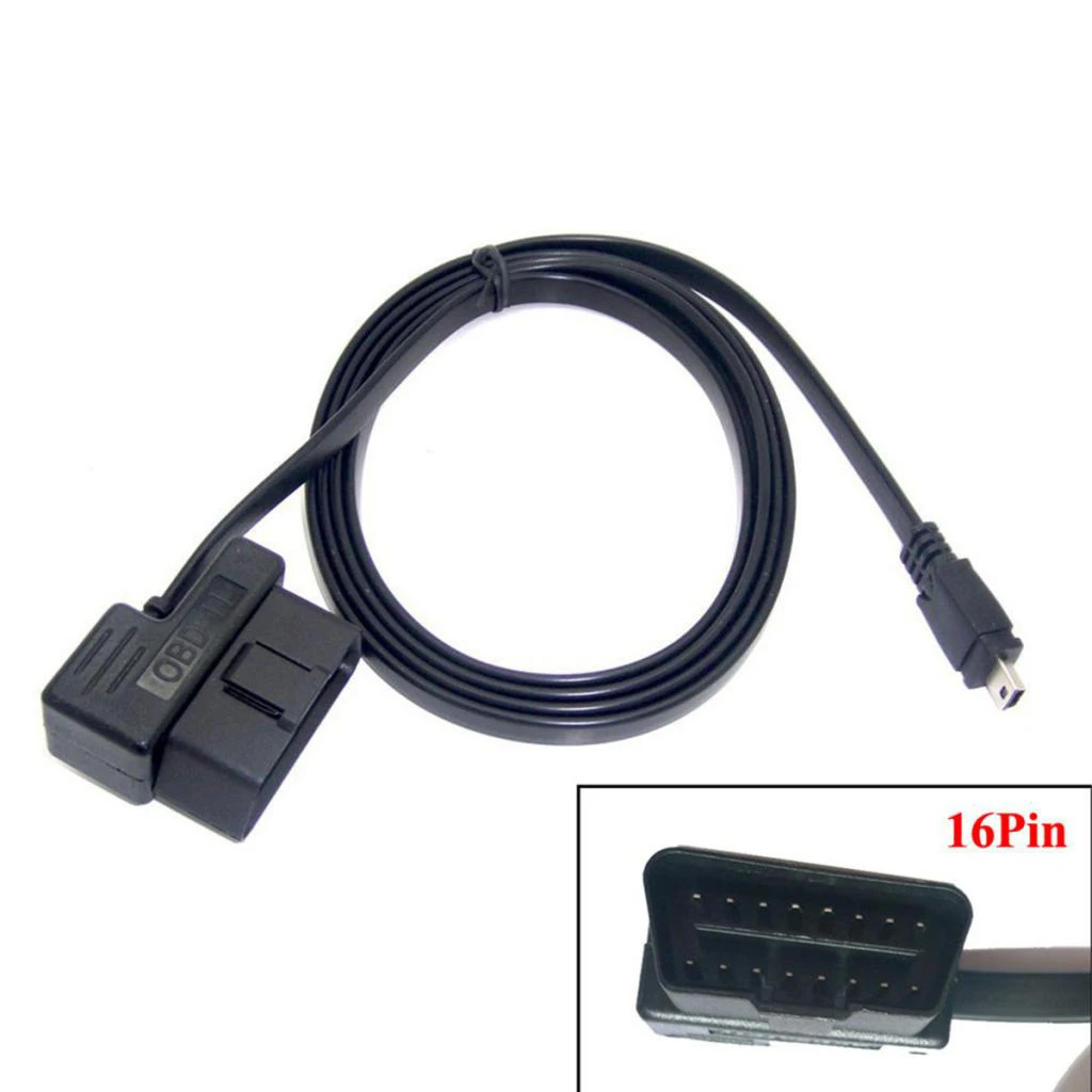 OBD II 2 Cable Diagnostic Extension Adaptor To Mini USB Cable 180cm