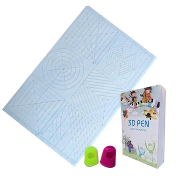 

Multi Purpose 3D Printing Pen Template Soft Silicone Mat 3D Drawing Templates Copy Board with Finger Stalls