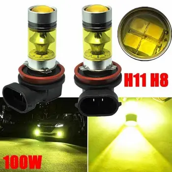 

2020 H11 H8 H9 LED Headlight Bulbs Hi/Lo Beam 3000K Yellow Fog Lights 100W Plug And Play