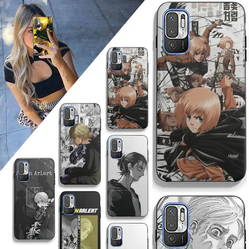 Чехол для телефона Armin Arlert Attack On Titan Xiaomi Mi 8 Lite 9 SE 10 10T Pro 11 6 Plus черный силиконовый
