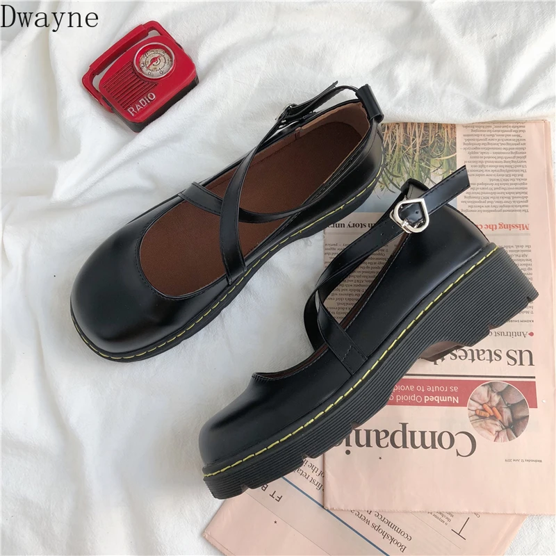 

2019 new small leather shoes female Japanese soft sister students Korean version of the wild retro platform shoes flat shoes