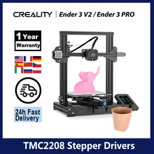 CREALITY 3D Ender-3 V2 Mainboard With silent TMC2208 Stepper Drivers New UI&4.3 Inch Color Lcd Carborundum Glass Bed 3D Printer