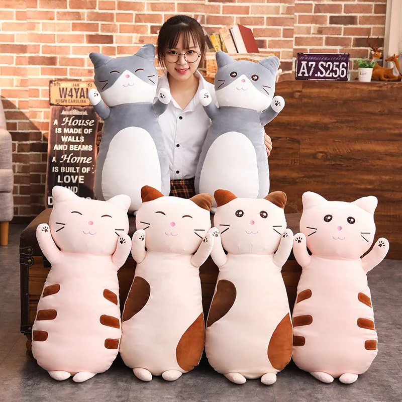 

Cartoon down Cotton Software Cat Doll Pillow Plush Toys Long Pillow Boyfriend Large Pillow Backrest