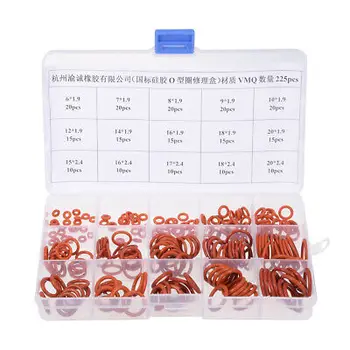 

Silicone O-Ring Kit, 225pcs Metric Seal Rings Assortment Set