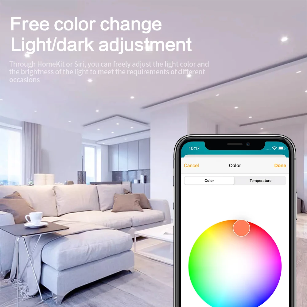 Zemismart Tuya Zigbee LED Downlight Dimmable Ceiling Lamp Alexa Google Home Siri Voice Control Work with Homekit via ZMHK-01 Hub