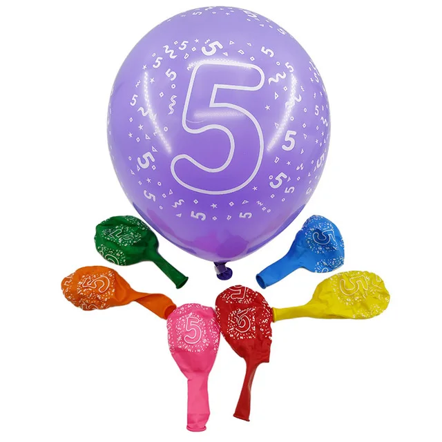 Number 5 10 шт./лот детская шарики ко дню рождения номер 1 От 2 до 9 лет 1st 2nd на день рождения вечерние цифровой клипсы для воздушных шаров из латекса Balony Globos - Цвет: Number 5