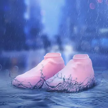 

Waterproof Silicone Shoes Cover Reusable Protector Unisex Women Man Zipper Rain Boot Covers High-Top Anti-Slip Rain Shoes Cases