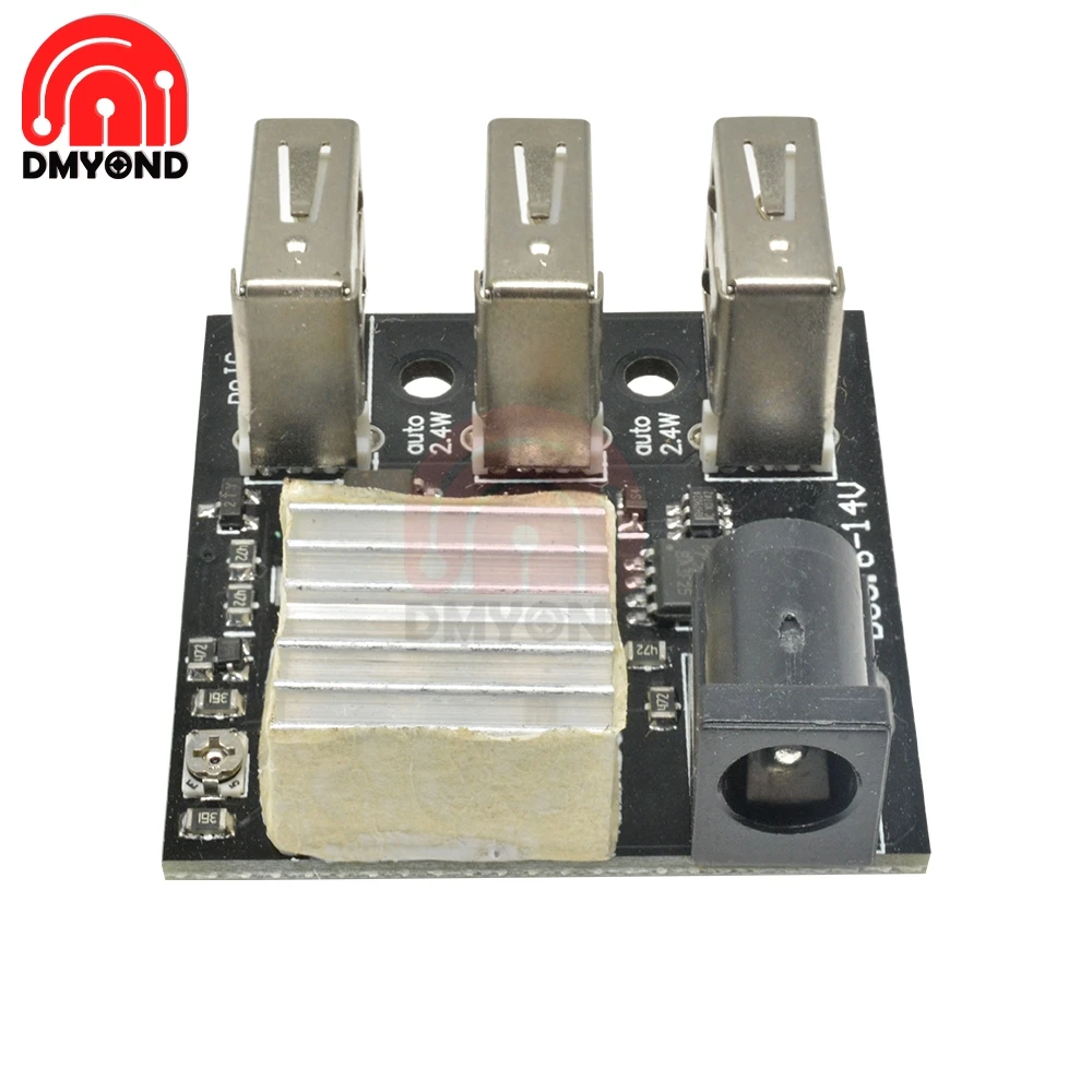 DC 9V/12V To 5V 8A понижающее зарядное устройство для Arduino 3 USB Mini зарядный модуль