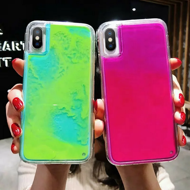 

For Samsung Galaxy S9 S10 S10e A7 A9 A6 A8 J4 J6 Plus J8 2018 M10 A10 A20 A30 A40 A50 A70 Liquid Quicksand Luminous Case Cover