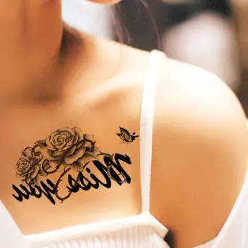 

Body Art Waterproof Temporary Tattoos Butterfly Flower Shoulder Natural Design Fake Tattoo Arm Temporary Waterproof Sticker F5M8