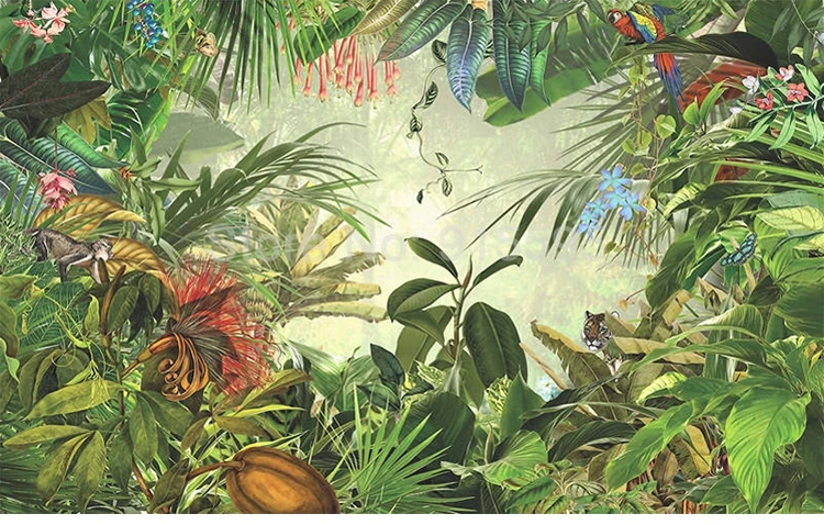 3D Wallpaper Nature Rainforest Banana Folhas Foto