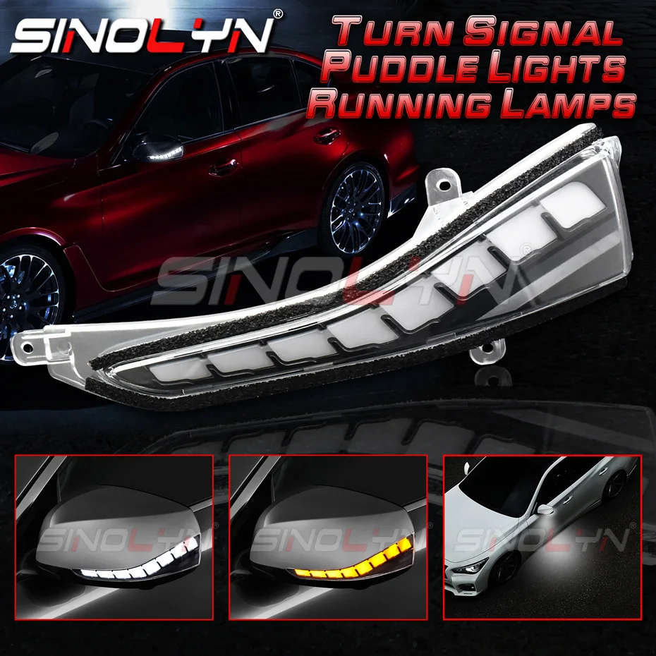 

LED Rear View Mirror Light Sequential Turn Signal Running Light For Infiniti Q50 QX60 Q60 Q30 Q50S Q50L Q70 Q70L Q70S QX30 QX50