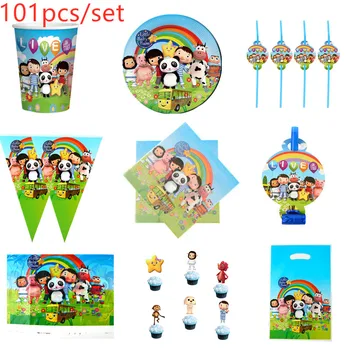 

101pcs/Set Little Baby Bum Theme Disposable Plates Cups Napkins Straws Baby Shower Kids Birthday Party Decoration Supplier